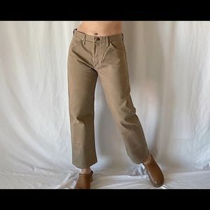 1980s Wrangler Olive Mid-Rise Straight Leg Jeans